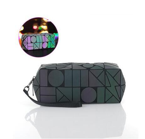 Selvlysende veske kvinner geometrisk veske makeup bag sammenleggbar reise sminke veske liten veske: Lysende 4