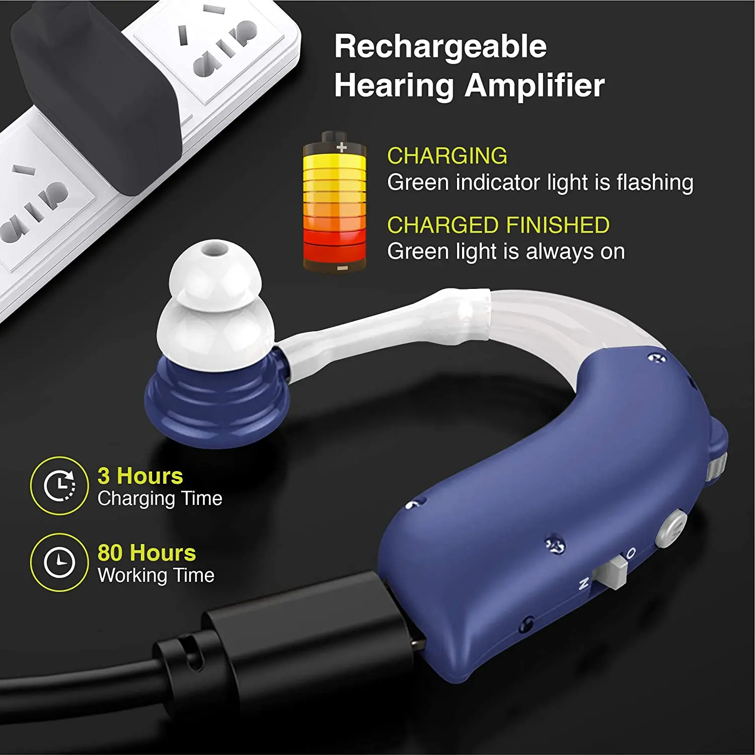 best Hearing Aids Rechargeable Hearing Aid For Elderly Deafness Mini Digital Sound Amplifier Severe Hearing Loss Ear Aid