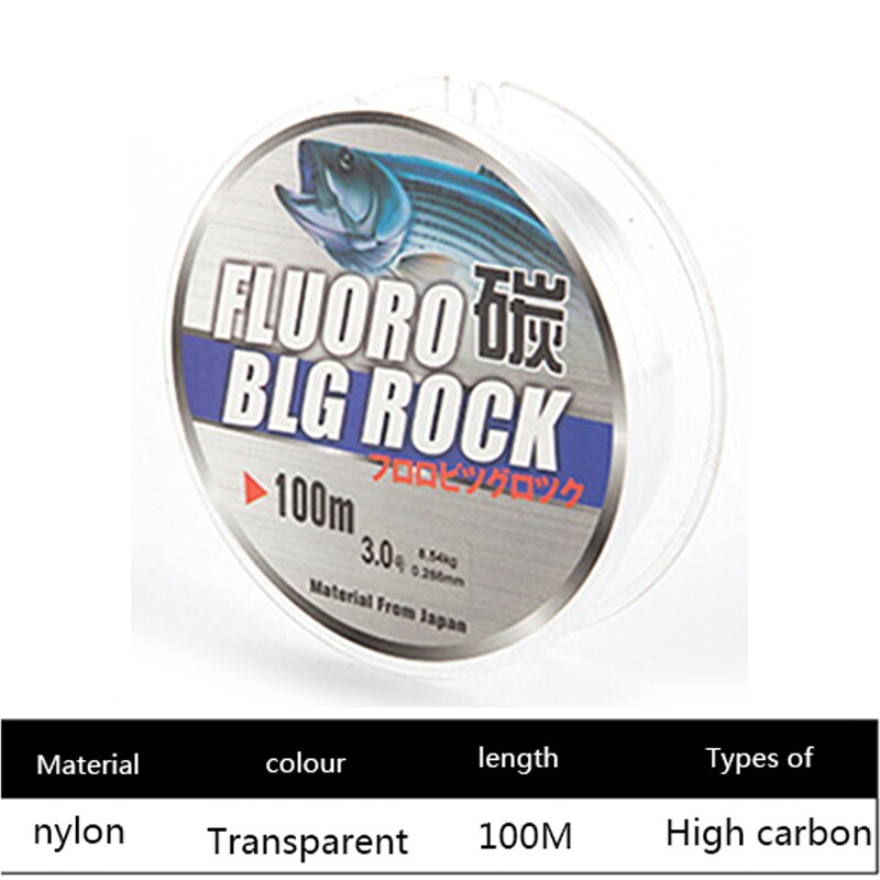 Vislijn 2.0 3.0 Fluorocarbon Vislijn 100M 10Kg-41Kg Carbon Fiber Voor Karpervissen Fluorocarbono