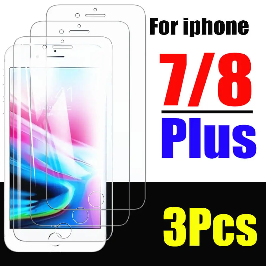 3 uds vidrio protector para iphone 8 7 6 6s Plus protectores de pantalla para iphone8 8Plus 6Plus 7plus Glas aifone 6 s cubierta de película