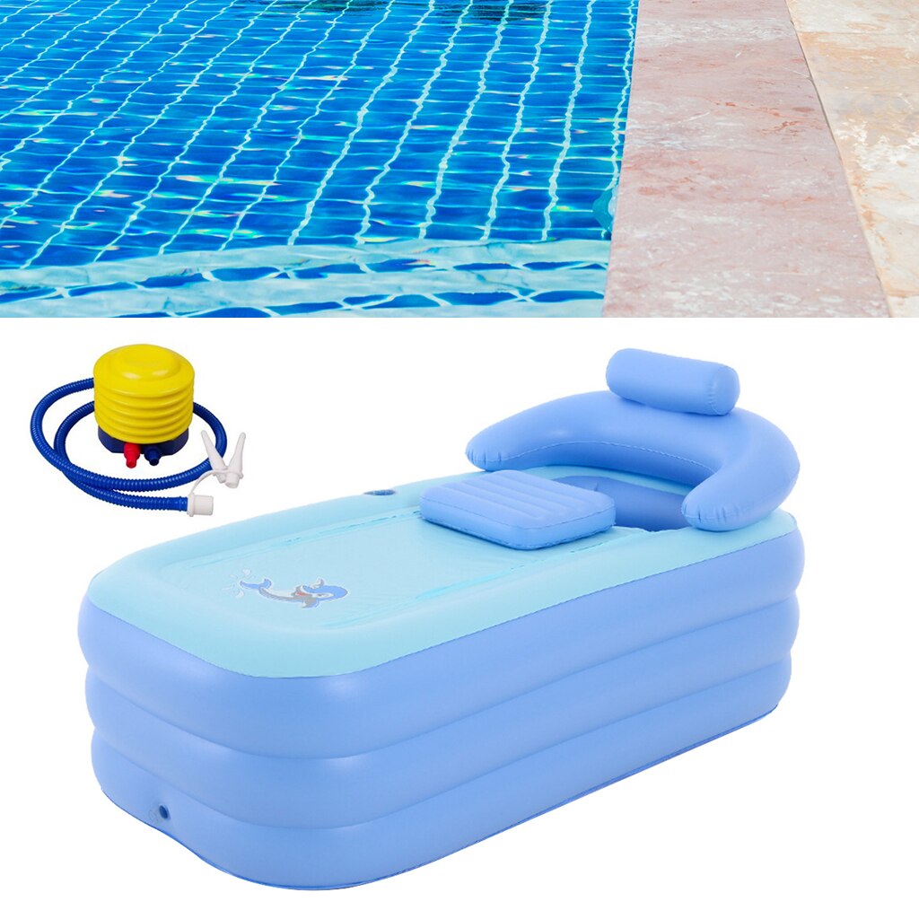 Baignoire gonflable en PVC Durable, avec accoudoir, 160x84x64cm