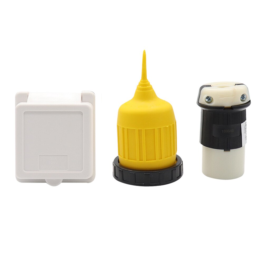 30 AMP RV Trailer Marine Power Cord Power Inlet Female Twist locking Connector Weatherproof Boot Kit M8617: Default Title