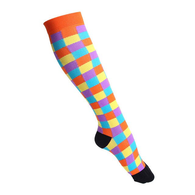 Chaussettes de Rugby en cours d'exécution hommes femmes chaussettes de Compression chaussettes longues pour infirmières attelles de tibia chaussettes de voyage de vol: WYS001-20 / S-M