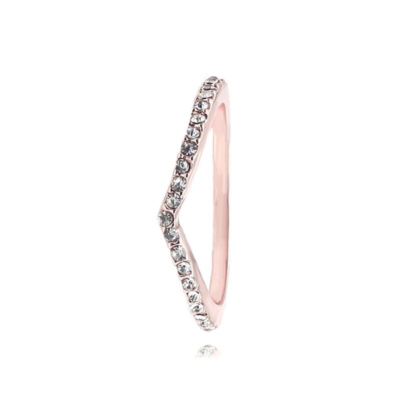 BAOPON Hochzeit Bands Ewigkeit Ring Mit Zirkonia Für Frauen CZ Kristall Versprechen Engagement Ring Schmuck: 9 / rose gold