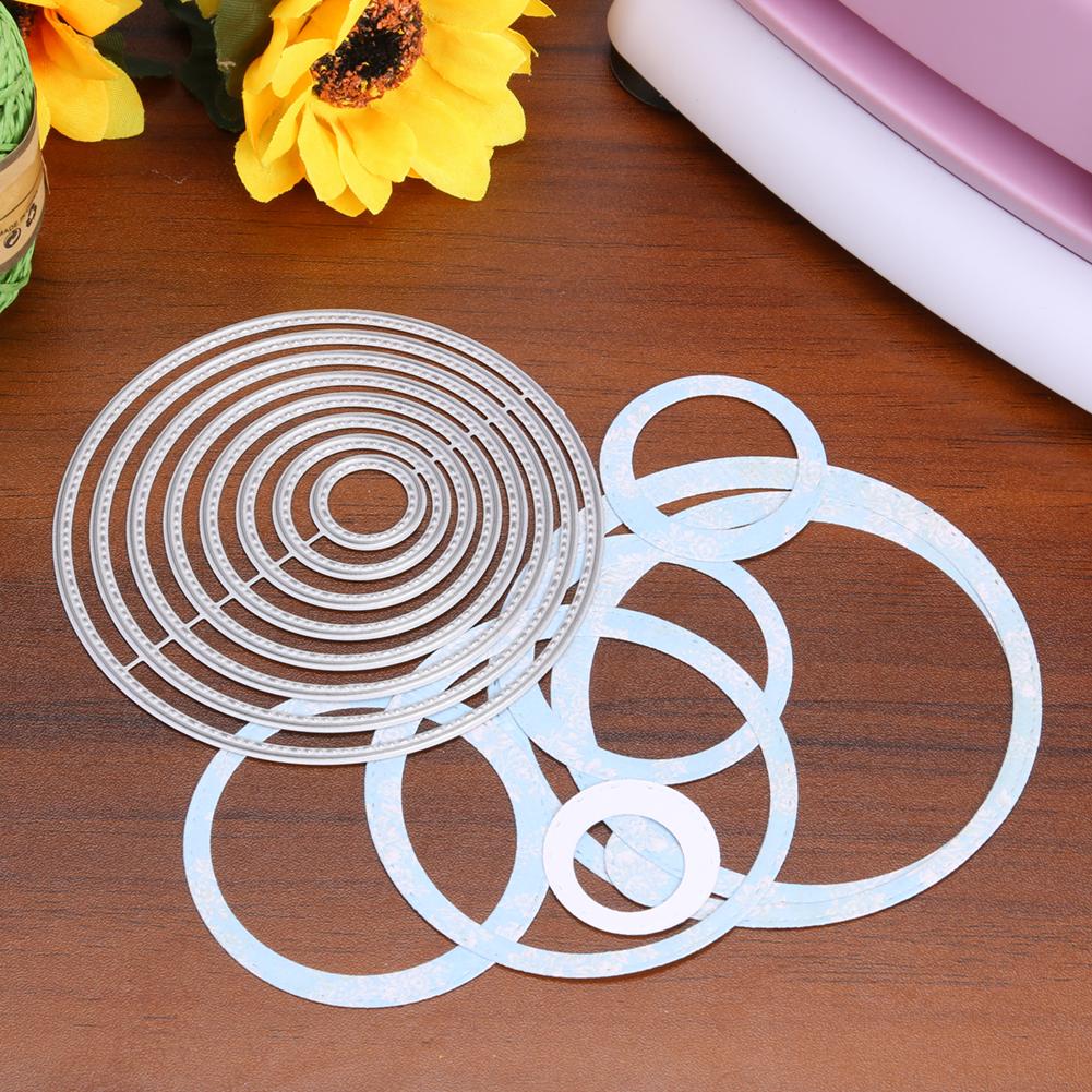 Metall Schneiden Stirbt Kreis Rahmen Schablonen für DIY Scrapbooking Präge Papier Hochzeit Karten Sterben Schnitte Foto Album Machen Handwerk