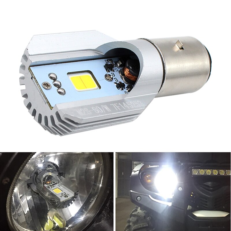 Super heldere  ba20d h4 led motorfiets koplamp blub 6500k ba20d hi/lo moto licht cob scooter accessoire  h4 motorfiets koplamp