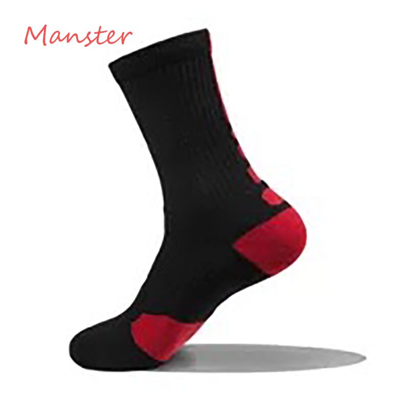 Men Socks Autumn Winter Male Thermal Compression In Tube Cotton Socks Kobe James Curry Durant Socks Casual Thick Sock: Long Black Red