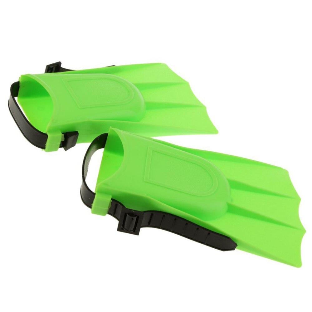 Kids Adjustable Flippers Fins Swimming Diving Learning Tools (Green)