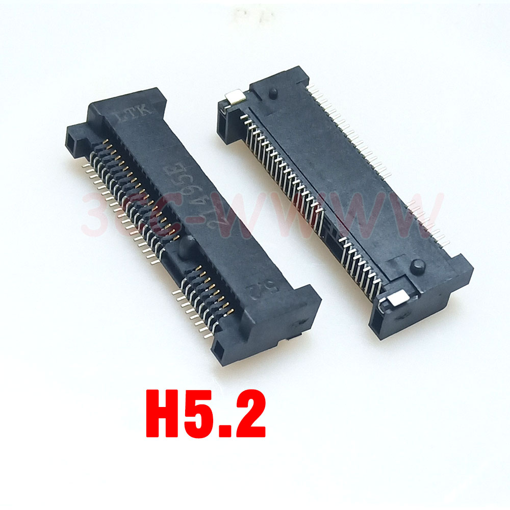 Conector MINI PCIE Msata ranura para enchufe PCI-E soporte de tarjeta de 52 pines H4.0MM H5.2 H5.6 H6.8 H-8 H9.0 para Notebook Mini PCIE 52P SMT SSD: Gris oscuro / 10-19 Unids