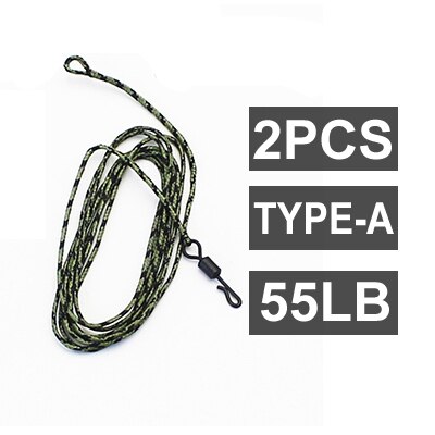 100cm leadcore karpe fiskeline håndlavet klar bundet krog links hår rig gruppe flettet line bly klip karpe fiskegrej kit: 2 stk 55lb type-a