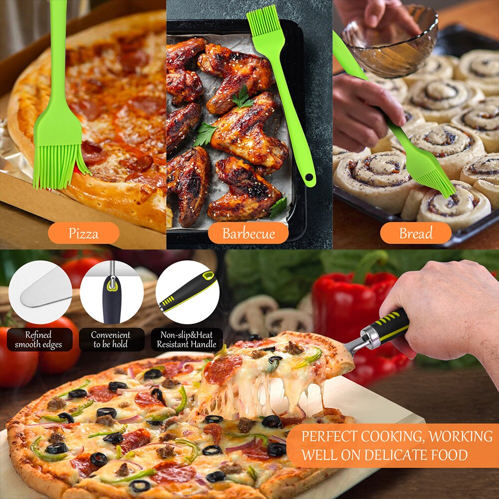 Pala de Pizza de 14 pulgadas con mango largo, herramientas de pastelería, pala de pelar, paleta de Pizza, herramientas para hornear pasteles, aluminio largo grande