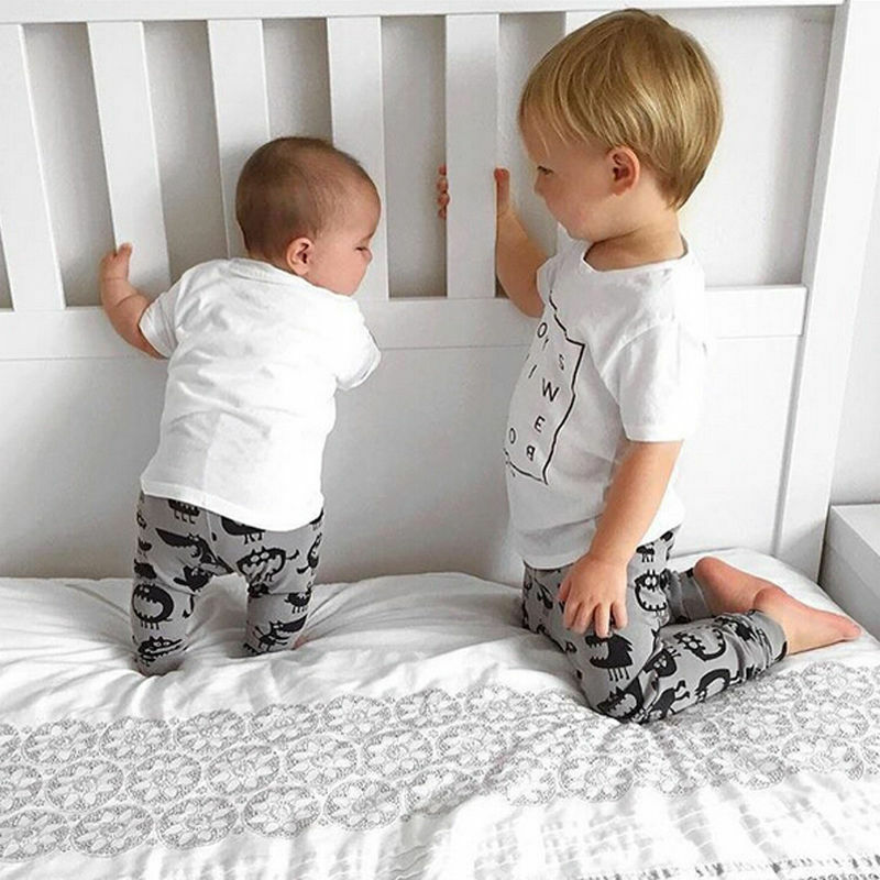 Newborn Baby Boys Girls Pants Bottom Print Leggings Trousers Cotton Long Pants Clothing 0-3Y