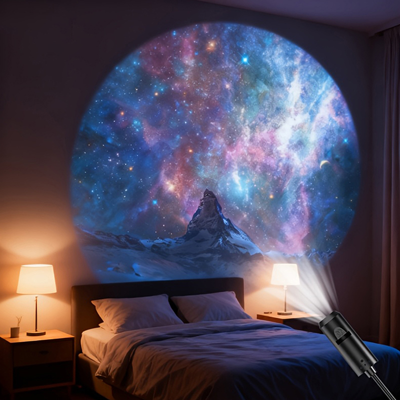 LED Galaxy Projection Light with 10 Picture Changes Starry Sky Night Light LED Galaxy Projector for Room Decoration