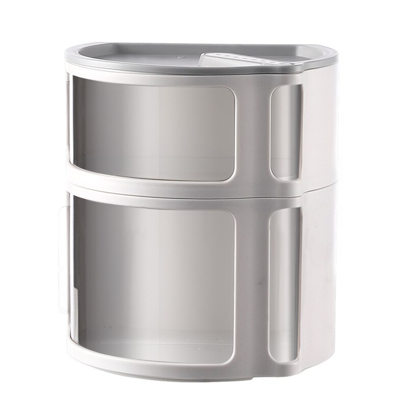 Free Stack Layers Sliding Window Wall Mounted Waterproof Bathroom Toilet Tissue Paper Holder Rack Cosmetics Desktop Storage Box: Grey Double Layers