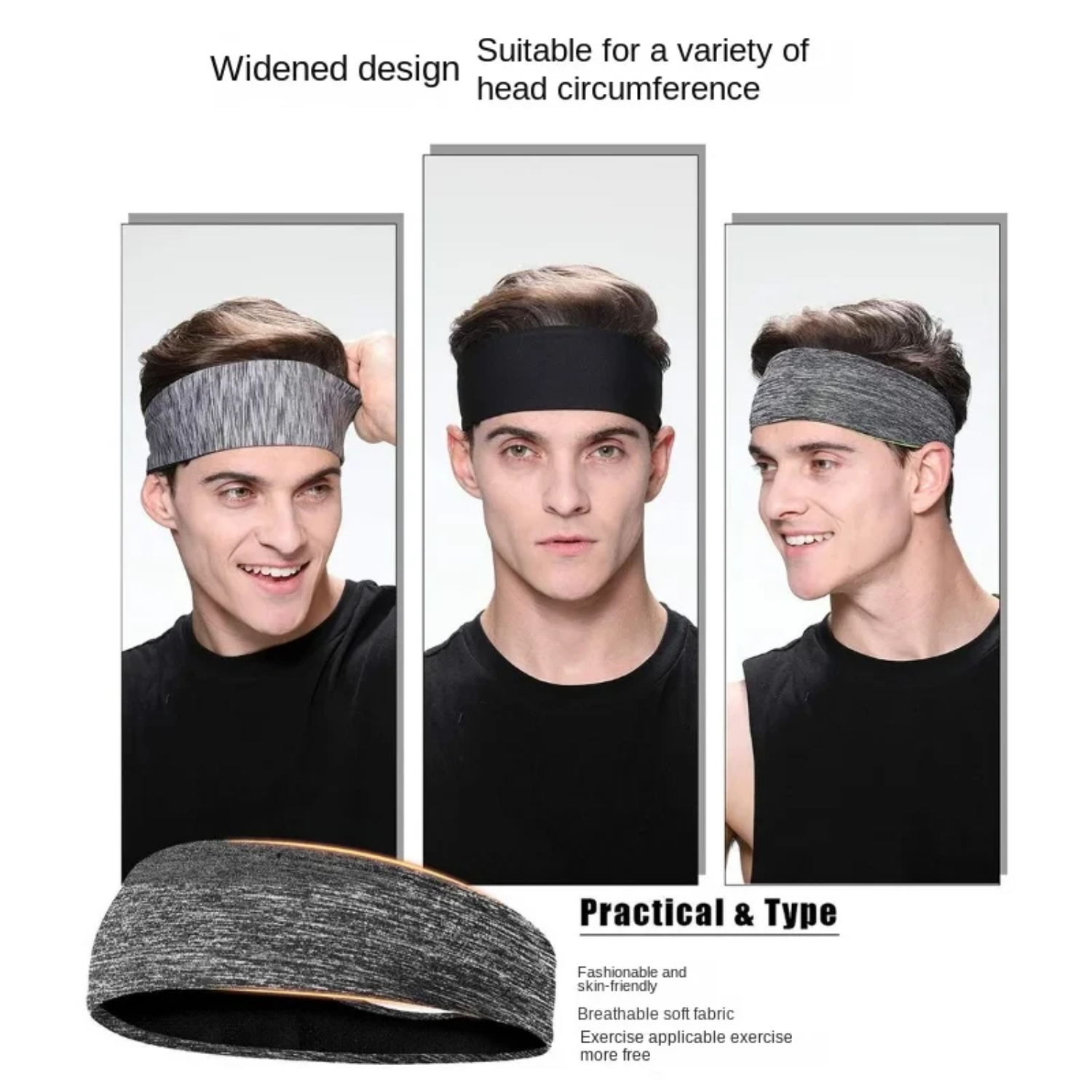 Banda para el sudor para hombres y mujeres, diademas deportivas elásticas, diademas para Yoga, diadema, accesorios deportivos para el cabello, banda de seguridad