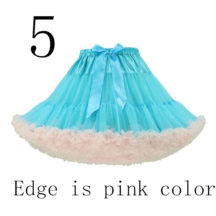Jupon court en Tulle, Crinoline, tenue d'halloween ou robe de mariée Vintage, jupe Tutu sous-jupe Rockabilly: 5 blue and pink