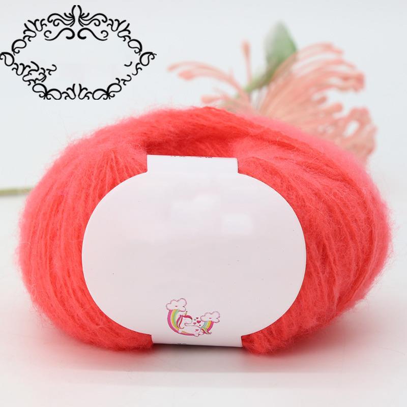 Hilo de Mohair, hilo de bola, hilo fino, suéter para bebés y niños, bufanda, chal, cableado, ganchillo, bolsa de Material tejido DIY: Plata