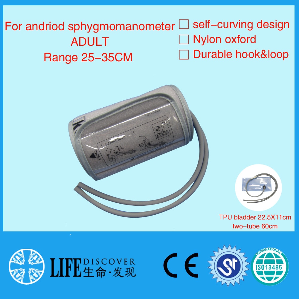 self-curved adult arm blood pressure cuff For andriod sphygmomanometer