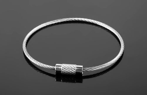 10 stk rustfritt stål metalltråd nøkkelring kabel nøkkelring til utendørs fotturer