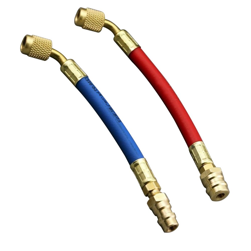 2 uds accesorios de aire acondicionado de coche herramienta a prueba de golpes conector de manguera de carga adaptador de latón macho a hembra Auto Universal