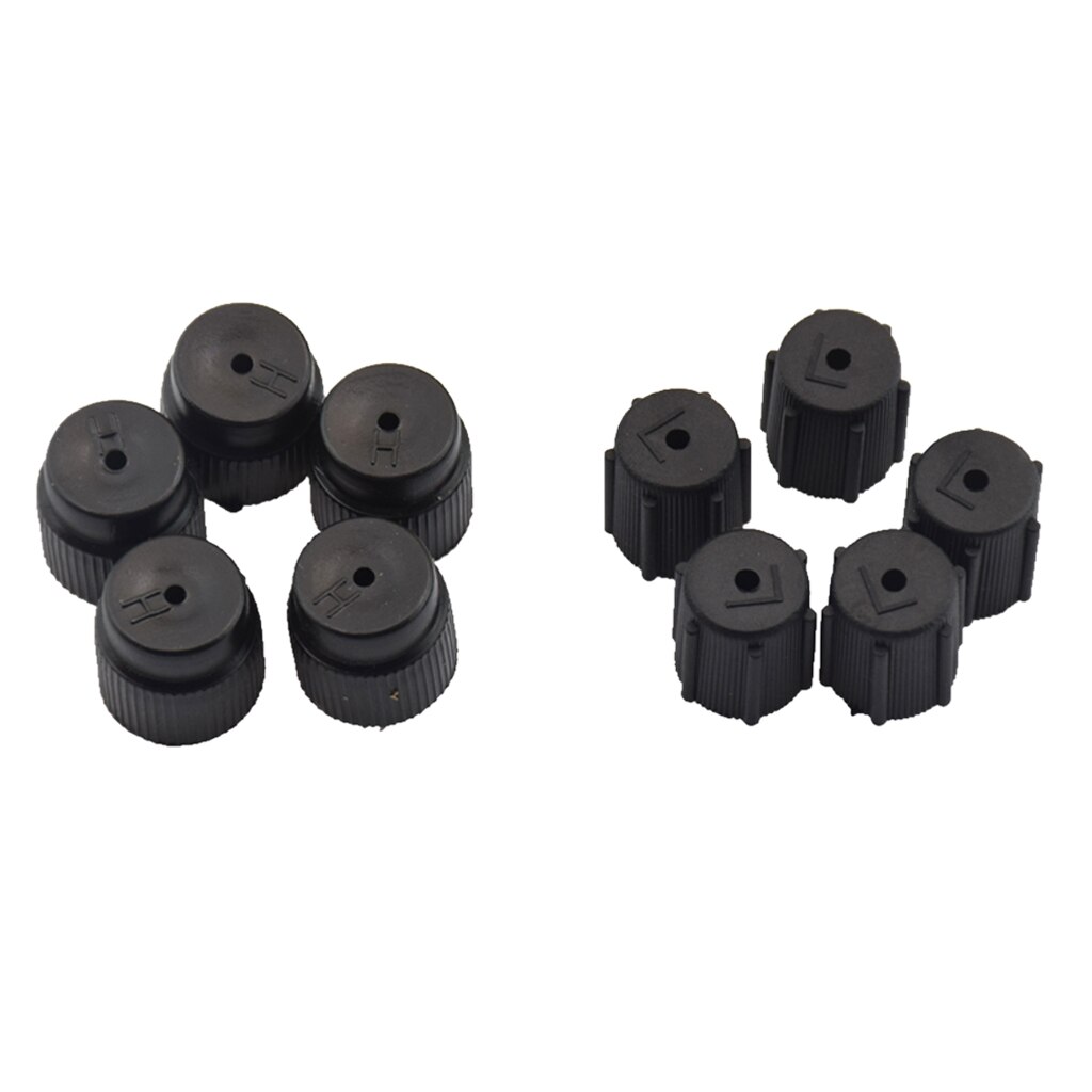 10 Stuks Universele Ac A/C Opladen Poort Service Caps R134a R12 13 Mm &amp; 16 Mm Ac Service tool Auto Repair Tool Black