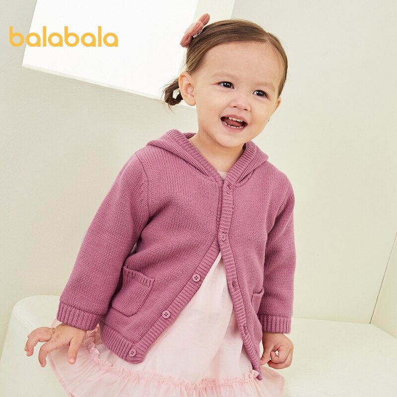 Balabala Girl jackets baby casual jackets boys winter knitted and velvet warm cartoon sweaters