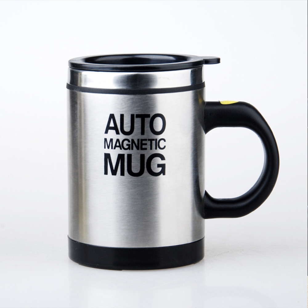 Tasse magnétique automatique de 400ML | Tasse à café, tasse magnétique automatique en acier inoxydable, tasse à mélanger isolée verres à boisson: Black
