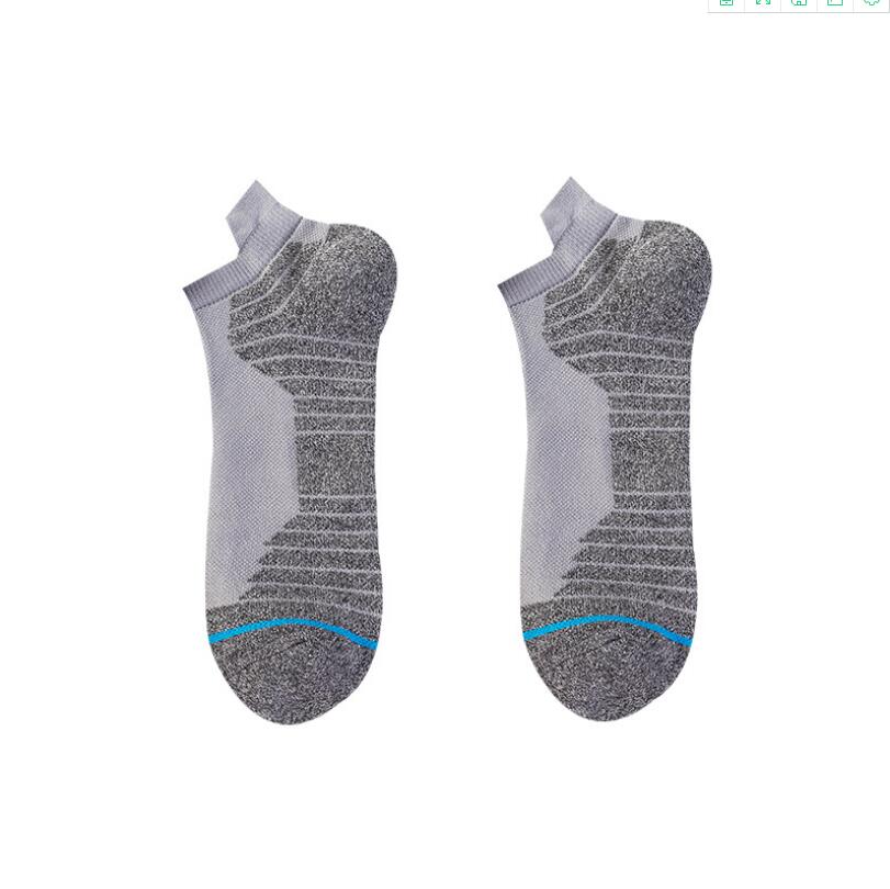 Men's Sports Socks Towel Bottom Boat Socks Outdoor Breathable Basketball Male short tube Socks 4Pairs/lot: Dark Grey