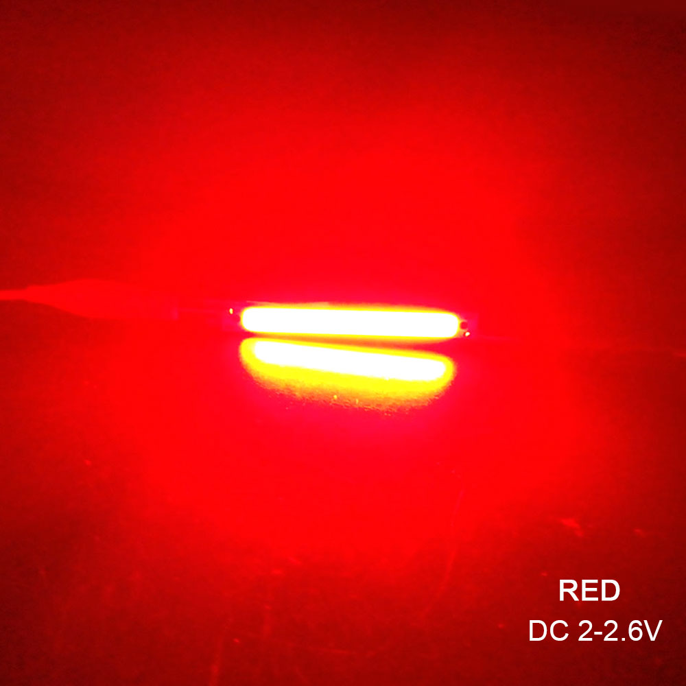 60x8mm 2V 3V bombilla LED COB tira 3,7 V Chip a bordo blanco frío cálido Color azul rojo 1W 3W luces LED COB lámpara de trabajo: Rojo / 3 W