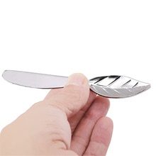 Leaf Shape Bread Handle Master Butter Tool Spreader Silver Plate Vintage Stainless Steel Silverware Metal