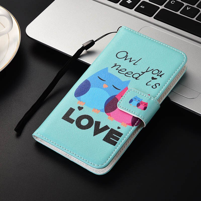Coque For On Huawei Y9 FLA-LX1 FLA-LX2 FLA-LX3 Wallet Stand Flip Case For Huawei Y9 Cute Capai Y9 Phone Cover: Love