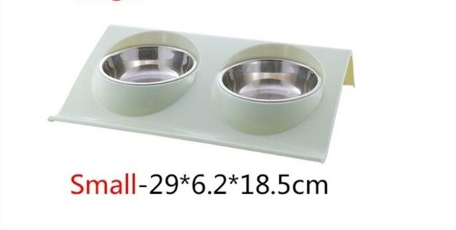 Doppel Pet Schalen Hund Lebensmittel Wasser Feeder Edelstahl Pet Trinken Feeder Dish Katze Welpen Fütterung Lieferungen Hund Zubehör #2 ^ 1: e