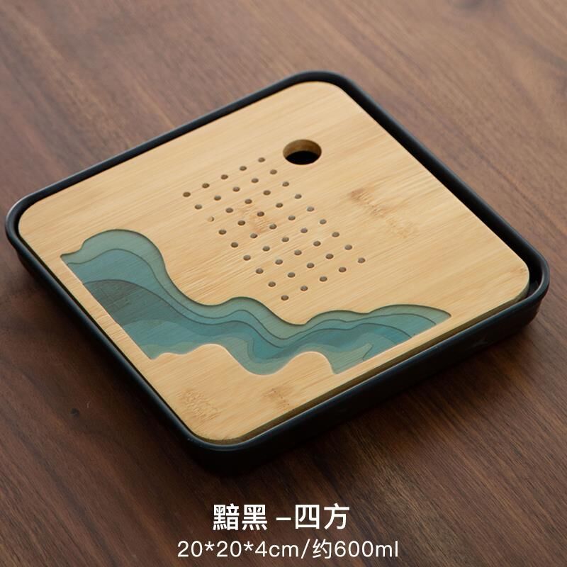 Tea Set Tray Set Japanese Dry Tea Tray Simple Home Office Bamboo Water Storage Melamine Tea Table Desktop Decoration: D