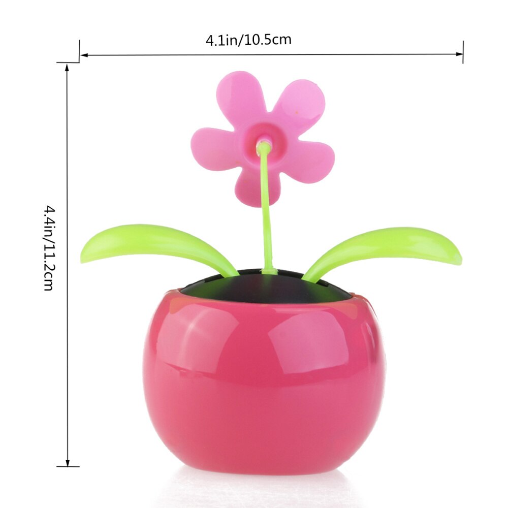 Dacing Zonne Bloem Auto Decor Zonne-energie Gelukkig Dansen Bloem In De Pot (Roze)