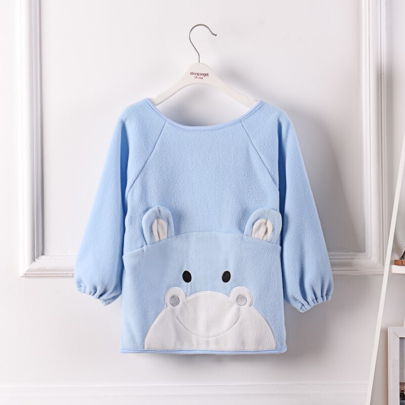 Baby Bandana Slabbetjes Baby Warm Fleece Anti-Dressing Slabbetjes Lange Mouwen Slabbetjes Kids Burp Doek Voeden Bib Met Pocket kind Schort Kiel: C / 90CM(80-90CM)