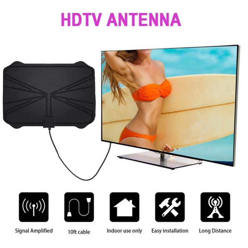 990 Miles TV Aerial Amplified 4K 1080P HD Digital HDTV Antenna with Adjustable Amplifier Signal Booster