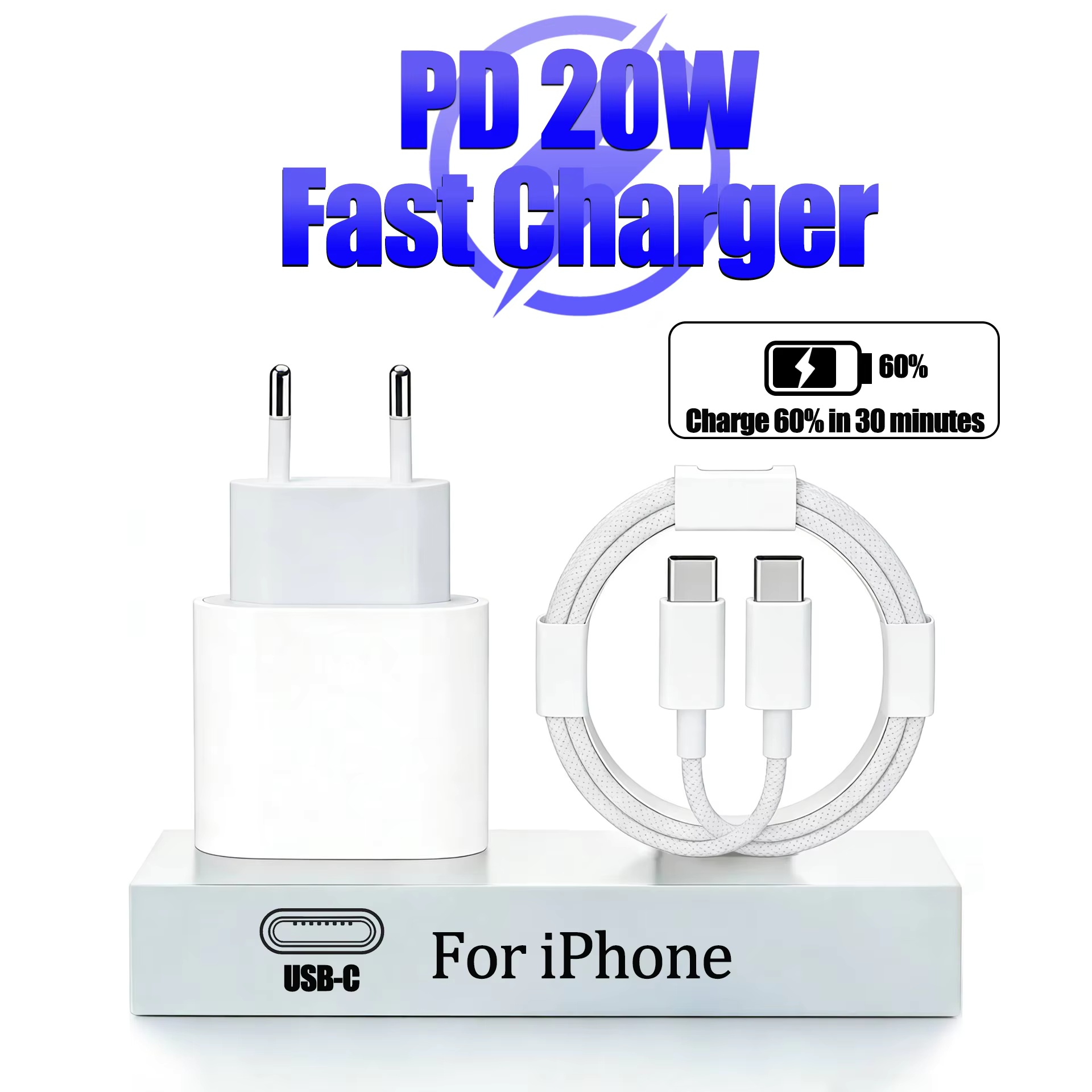 Pd 20w usb c snabbladdare för apple 11 17 16 15 14 13 12 pro max för ipad 5a snabbladdningsdatakabel eu us-adapter