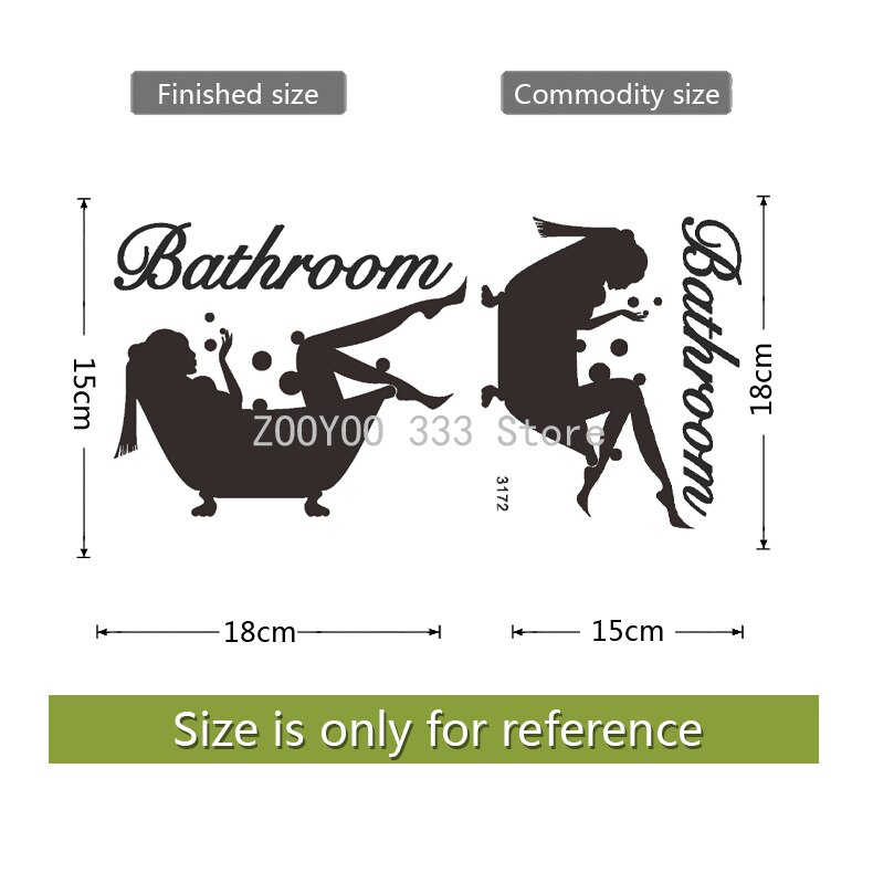 Bathroom beauty girl in bathtub Wall stickers artistic stickers home decoration wall decals sticker for glass window deco: Default Title