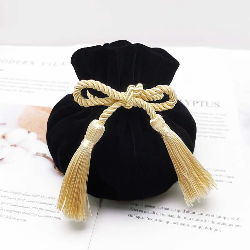 red Velvet Drawstring Closure Pouch Jewelry bag Birthday Wedding candy bag Party Festival Supplies 12*17cm 1PC: 3