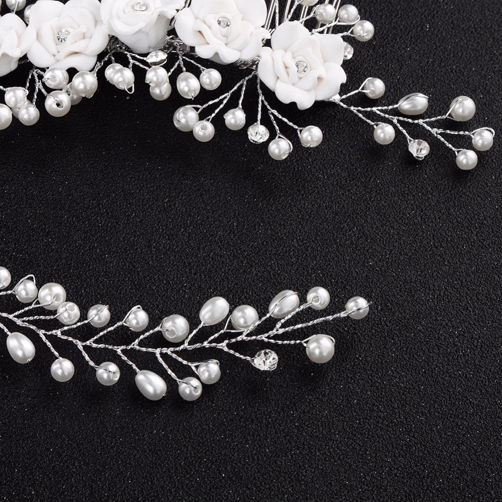 Bruids Hoofdtooi Zachte Klei Bloem Bruiloft Accessoires Bruidsmeisje Accessoires Insert Kam Pure Handgemaakte Banket Jurk Accessoires