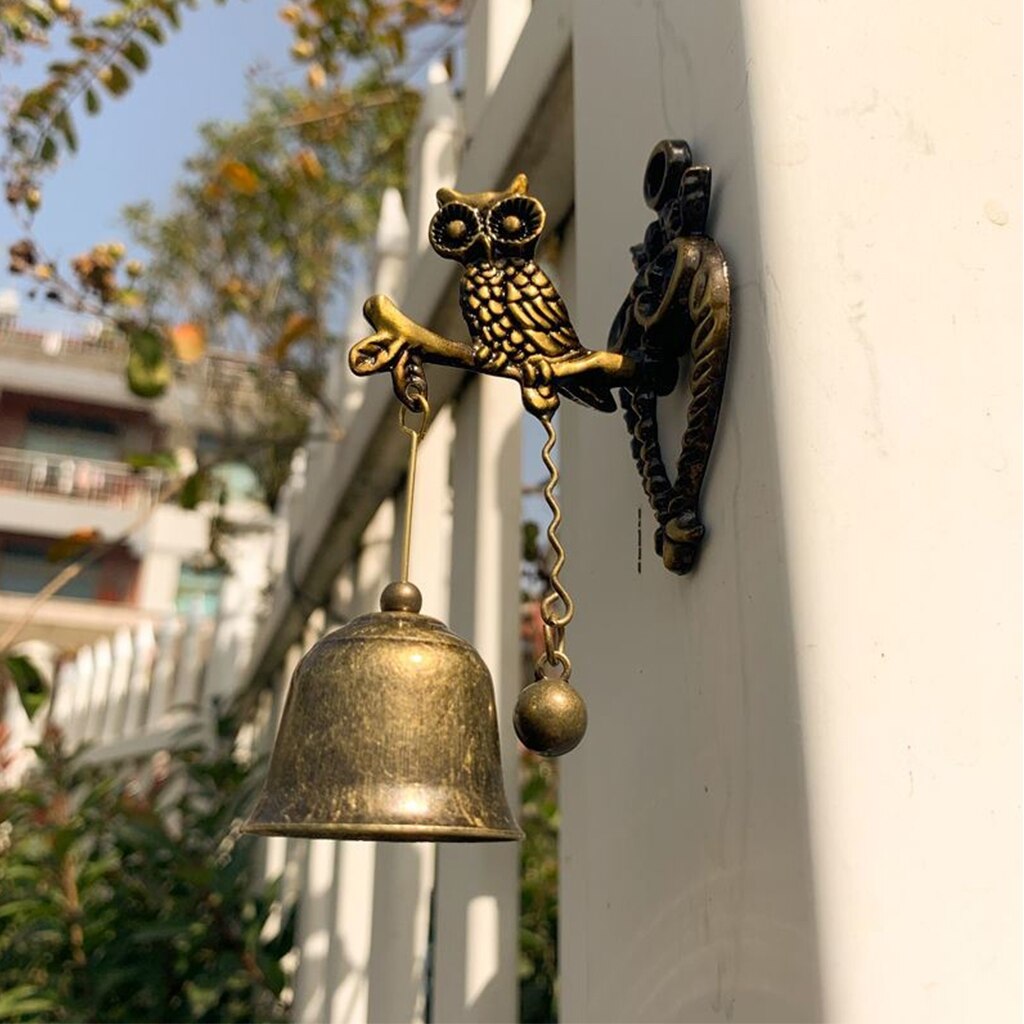Vintage metal klokke dør butiksejer held og lykke knocker windchime væghængende ornament til værelse have butik frontindgang