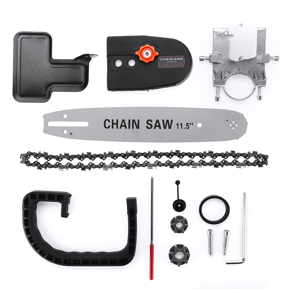 11.5inch Electric Chainsaw Bracket Adjustable Universal M10/M14 Chain Saw Part 100 125 150 Angle Grinder Into Chain Saw