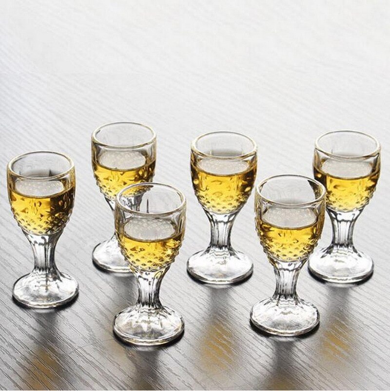 6PCS Crystal Cup Shot Glass Cup Spirits Wine Mini Glass Cup glasses Party Drinking Charming Thick Small Cup