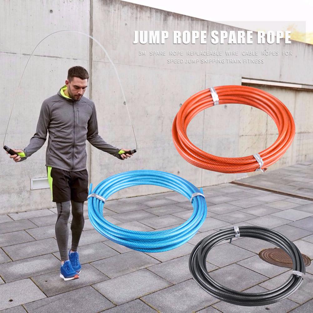 3m Spare Rope Speed Jump Skipping Workout Training Replaceable Steel Wire Crossfit Training Sports Exercises