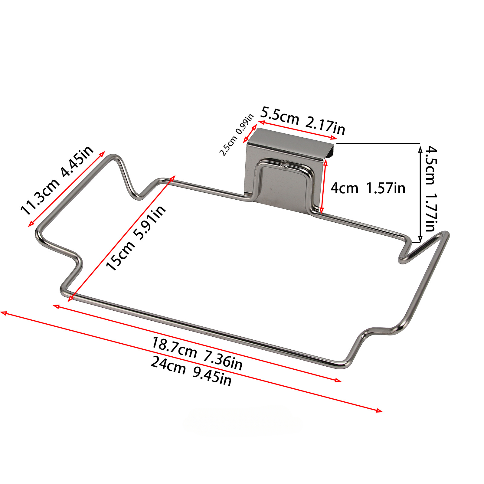 Roestvrijstalen vuilniszakhouder zonder boor Kastdeurorganizer voor keuken/kast Ruimtebesparend duurzaam rek: Default Title