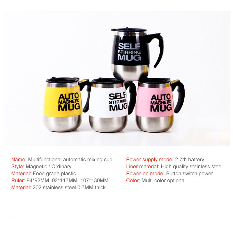 Taza de mezcla magnetizada de acero inoxidable, tazas de café de leche creativas multifunción, antiquemaduras, agua magnetizada de varios colores