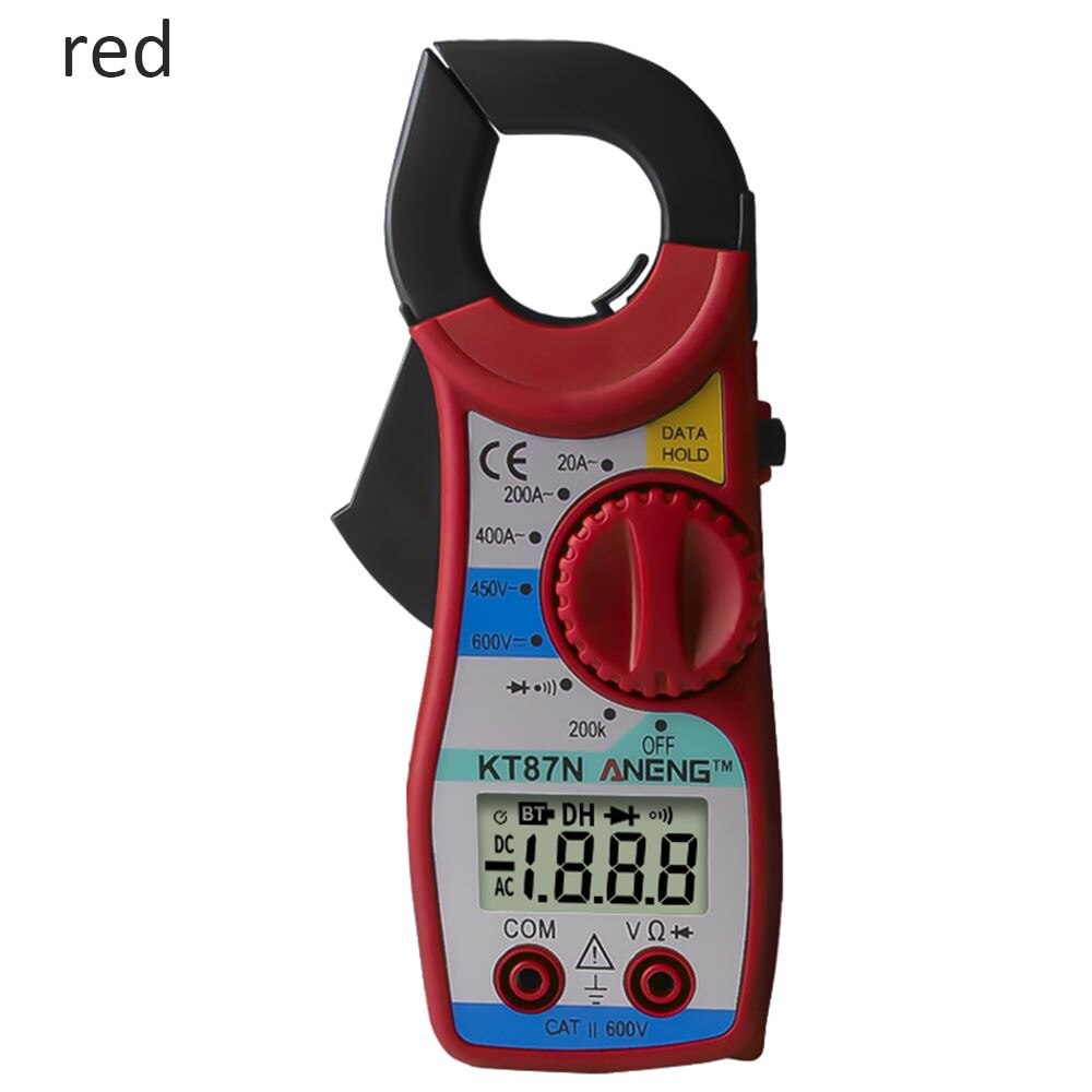KT87N Digital Multimeter Ampere Clamp Meter Current Clamp Pincers AC DC Current Voltage Transistor Tester Current Clamps: Red