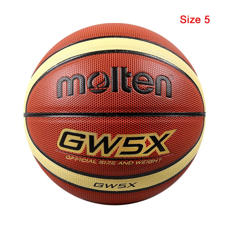 Men Basketball Ball PU Material Size 7/6/5 Outdoor Indoor Match Training Basketball Women baloncesto: GW5X Size 5