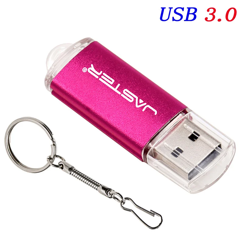 Black USB 3.0 Flash Drive 128GB High Speed Pen Drive 64GB Free Key Chain Memory Stick 32GB Plastic Metal Blue USB Stick 16GB: Pink / 128GB