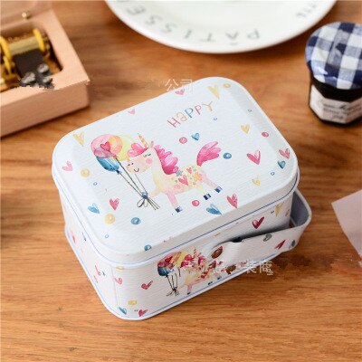 1Pc Metal Handle Storage Box Small Suitcase Organizer Case Sewing Kit Tinbox Candy Cookie Chocolate Packaging Wedding: As picture show 12